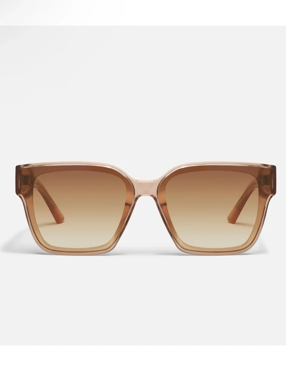NIB Quay unisex Drive In 51mm Square Sunglasses in Crystal oat/sepia